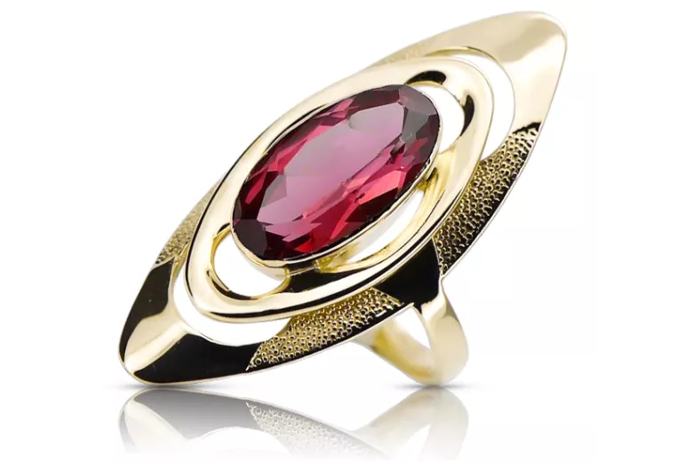 Rubinrot 14 Karat Gelbgold Ring Vintage Schmuck vrc189y